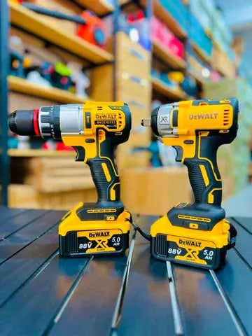 DeWalt 2-in-1 Brushless Cordless Combo Kit – Impact Wrench (460N.m) & Drill Driver Set with Dual 88V Batteries & Hard Carry Case
